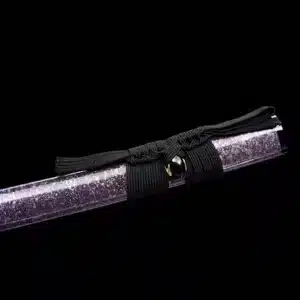 Handmade Japanese Samurai Katana Sword High Manganese Steel Blade Full Tang Mirror Polished Purple Saya