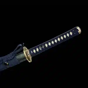 Handmade Japanese Samurai Katana Sword High Manganese Steel Blade Full Tang With Bo Hi Green Saya