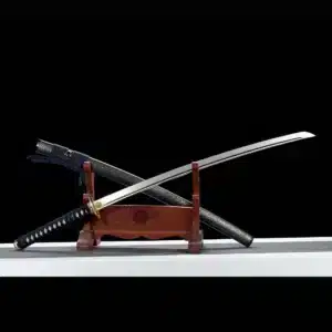 Handmade Japanese Samurai Katana Sword High Manganese Steel Blade Full Tang With Bo Hi Green Saya