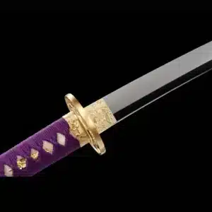 Handmade Japanese Samurai Katana Sword High Manganese Steel Blade Mirror Polished Black Saya