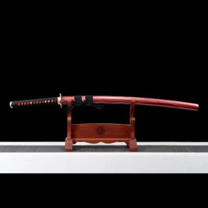 Handmade Japanese Samurai Katana Sword High Manganese Steel Blade Twist Lines Blue Baked Full Tang Pink Saya