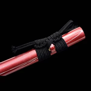 Handmade Japanese Samurai Katana Sword High Manganese Steel Blade Twist Lines Blue Baked Full Tang Pink Saya