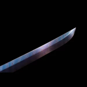 Handmade Japanese Samurai Katana Sword High Manganese Steel Blade Twist Lines Blue Baked Full Tang Pink Saya