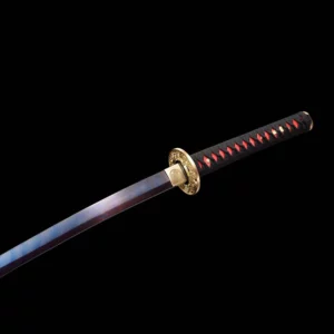 Handmade Japanese Samurai Katana Sword High Manganese Steel Blade Twist Lines Blue Baked Full Tang Pink Saya