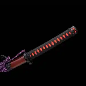 Handmade Japanese Samurai Katana Sword High Manganese Steel Red Hamon Blade Full Tang