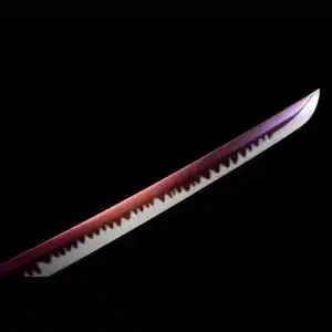 Handmade Japanese Samurai Katana Sword High Manganese Steel Red Hamon Blade Full Tang