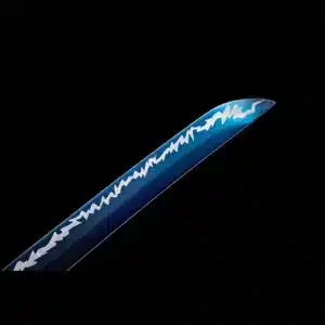 Handmade Japanese Samurai Katana Sword High Manganese Steel Thunder Blue Blade Battle Ready Blue Saya