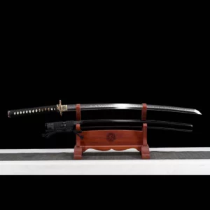 Handmade Japanese Samurai Katana Sword High Performance Dragon T Steel Clay Tempered With Hamon Battle Ready Black Saya