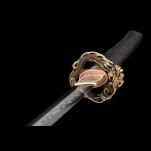 Handmade Japanese Samurai Katana Sword High Performance Dragon T Steel Clay Tempered With Hamon Battle Ready Black Saya