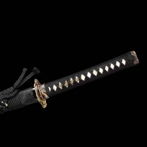 Handmade Japanese Samurai Katana Sword High Performance Dragon T Steel Clay Tempered With Hamon Battle Ready Black Saya