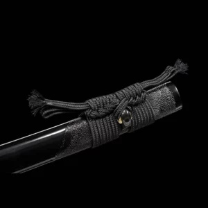 Handmade Japanese Samurai Katana Sword High Performance Dragon T Steel Clay Tempered With Hamon Battle Ready Black Saya