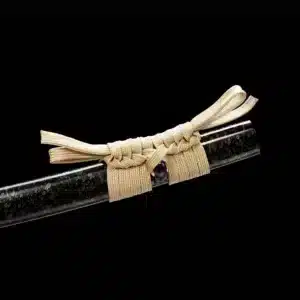 Handmade Japanese Samurai Katana Sword High Performance T Steel Clay Tempered With Bo Hi Battle Ready Black Saya Beige Sageo