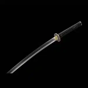 Handmade Japanese Samurai Katana Sword High Performance T Steel Clay Tempered With Bo Hi Battle Ready Black Saya Beige Sageo