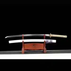 Handmade Japanese Samurai Katana Sword High Performance T Steel Clay Tempered With Bo Hi Battle Ready White Saya