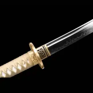 Handmade Japanese Samurai Katana Sword High Performance T Steel Clay Tempered With Bo Hi Battle Ready White Saya