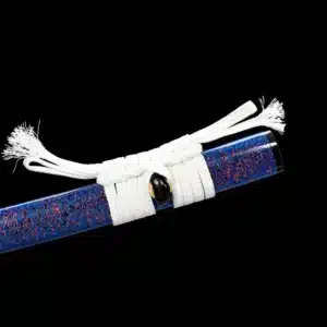 Handmade Japanese Samurai Katana Sword High Performance T Steel Clay Tempered With Hamon Battle Ready Copper Fitting Blue Saya