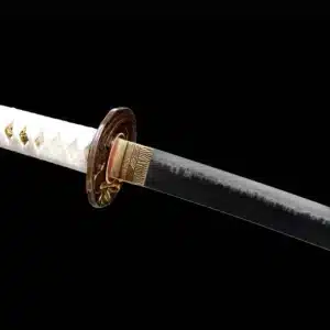 Handmade Japanese Samurai Katana Sword High Performance T Steel Clay Tempered With Hamon Battle Ready Copper Fitting Blue Saya