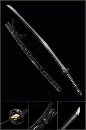 Handmade Japanese Samurai Katana Sword High Performance T Steel Clay Tempered With Hamon Battle Ready White Spot Saya