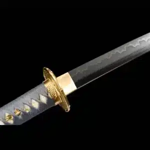 Handmade Japanese Samurai Katana Sword High Performance T Steel Clay Tempered With Hamon Black Saya