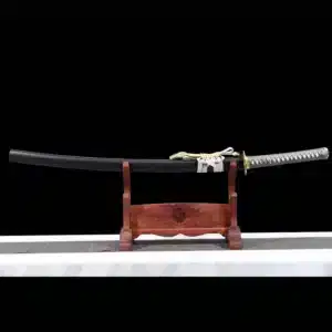 Handmade Japanese Samurai Katana Sword High Performance T Steel Clay Tempered With Hamon Black Saya