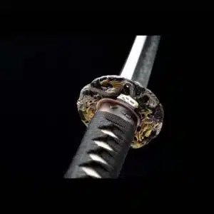 Handmade Japanese Samurai Katana Sword High Performance T Steel Clay Tempered With Hamon Black Scabbard