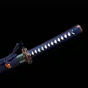 Handmade Japanese Samurai Katana Sword High Performance T Steel Clay Tempered With Hamon Green Scabbard