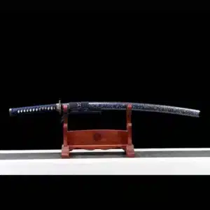 Handmade Japanese Samurai Katana Sword High Performance T Steel Full Tang With Hamon Battle Ready Bling Blue Saya