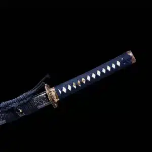 Handmade Japanese Samurai Katana Sword High Performance T Steel Full Tang With Hamon Battle Ready Bling Blue Saya