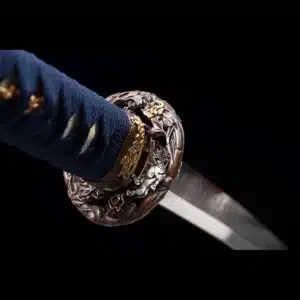 Handmade Japanese Samurai Katana Sword High Performance T Steel Full Tang With Hamon Battle Ready Bling Blue Saya