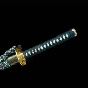 Handmade Japanese Samurai Katana Sword High Performance T Steel Full Tang With Hamon Battle Ready Green Scabbard