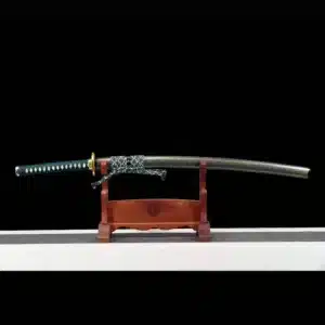 Handmade Japanese Samurai Katana Sword High Performance T Steel Full Tang With Hamon Battle Ready Green Scabbard