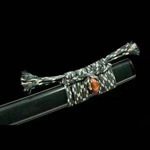 Handmade Japanese Samurai Katana Sword High Performance T Steel Full Tang With Hamon Drak Green Scabbard