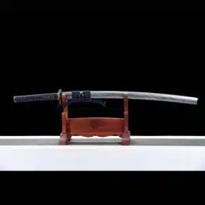 Handmade Japanese Samurai Katana Sword High Performance T Steel Full Tang With Hamon Light Blue Scabbard