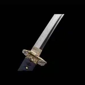 Handmade Japanese Samurai Katana Sword High Performance T Steel Full Tang With Hamon Light Blue Scabbard