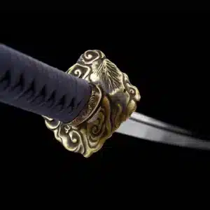 Handmade Japanese Samurai Katana Sword High Performance T Steel Full Tang With Hamon Light Blue Scabbard