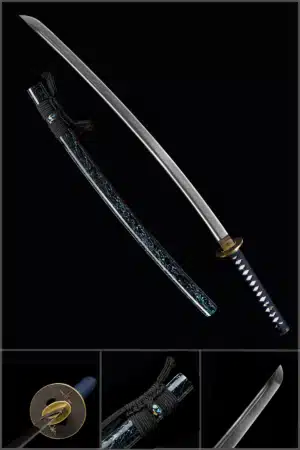 Handmade Japanese Samurai Katana Sword High Performance T Steel T Steel Clay Tempered With Bo Hi Battle Ready Bling Blue Saya