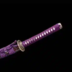 Handmade Japanese Samurai Katana Sword Kotsubame Pattern Steel Purple Blade Full Tang