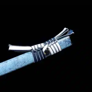 Handmade Japanese Samurai Katana Sword Pattern Steel Blade Full Tang Clay Tempered Blue Saya