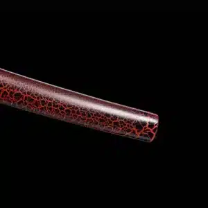 Handmade Japanese Samurai Katana Sword Pattern Steel Blade Ladder Pattern Full Tang Red Saya