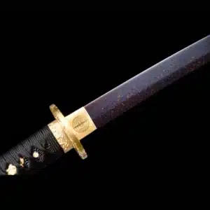 Handmade Japanese Samurai Katana Sword Pattern Steel Blade With Black Scabbard Copper Fitting