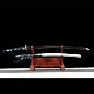 Handmade Japanese Samurai Katana Sword Pattern Steel Full Tang Red Blade With White Scabbard