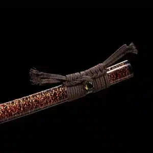 Handmade Japanese Samurai Katana Sword Pattern Steel Red Blade Full Tang With Bo Hi Red Ice Cracks Saya