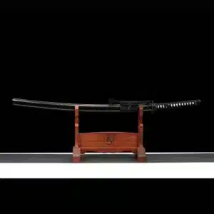 Handmade Japanese Samurai Katana Sword Pattern Steel Red Blade Multi Colored Scabbard