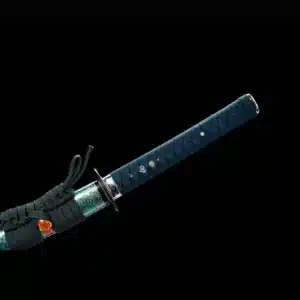 Handmade Japanese Samurai Katana Sword T Steel Blade Battle Ready With Bo Hi Blue Saya