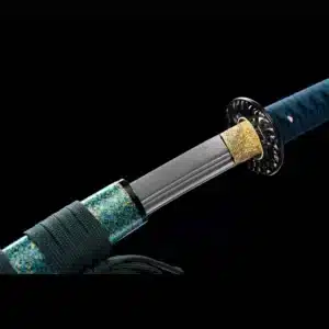 Handmade Japanese Samurai Katana Sword T Steel Blade Battle Ready With Bo Hi Blue Saya