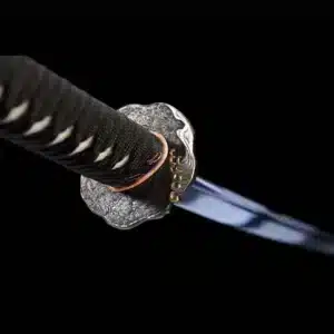 Handmade Japanese Samurai Katana Sword T Steel Blade Blue Baked With Green Scabbard Copper Fitting