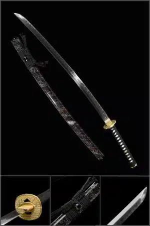 Handmade Japanese Samurai Katana Sword T Steel Blade Clay Tempered With Hamon White Saya Copper Fitting