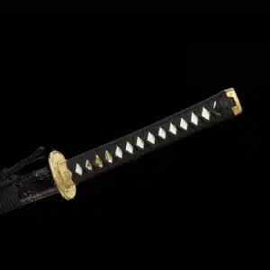 Handmade Japanese Samurai Katana Sword T Steel Blade Clay Tempered With Hamon White Saya Copper Fitting