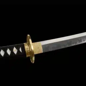 Handmade Japanese Samurai Katana Sword T Steel Blade Clay Tempered With Hamon White Saya Copper Fitting