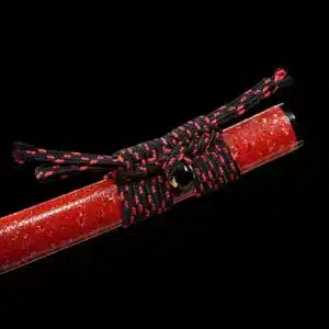 Handmade Japanese Samurai Katana Sword T Steel Red Blade Battle Ready With Grinding Hamon Red Saya